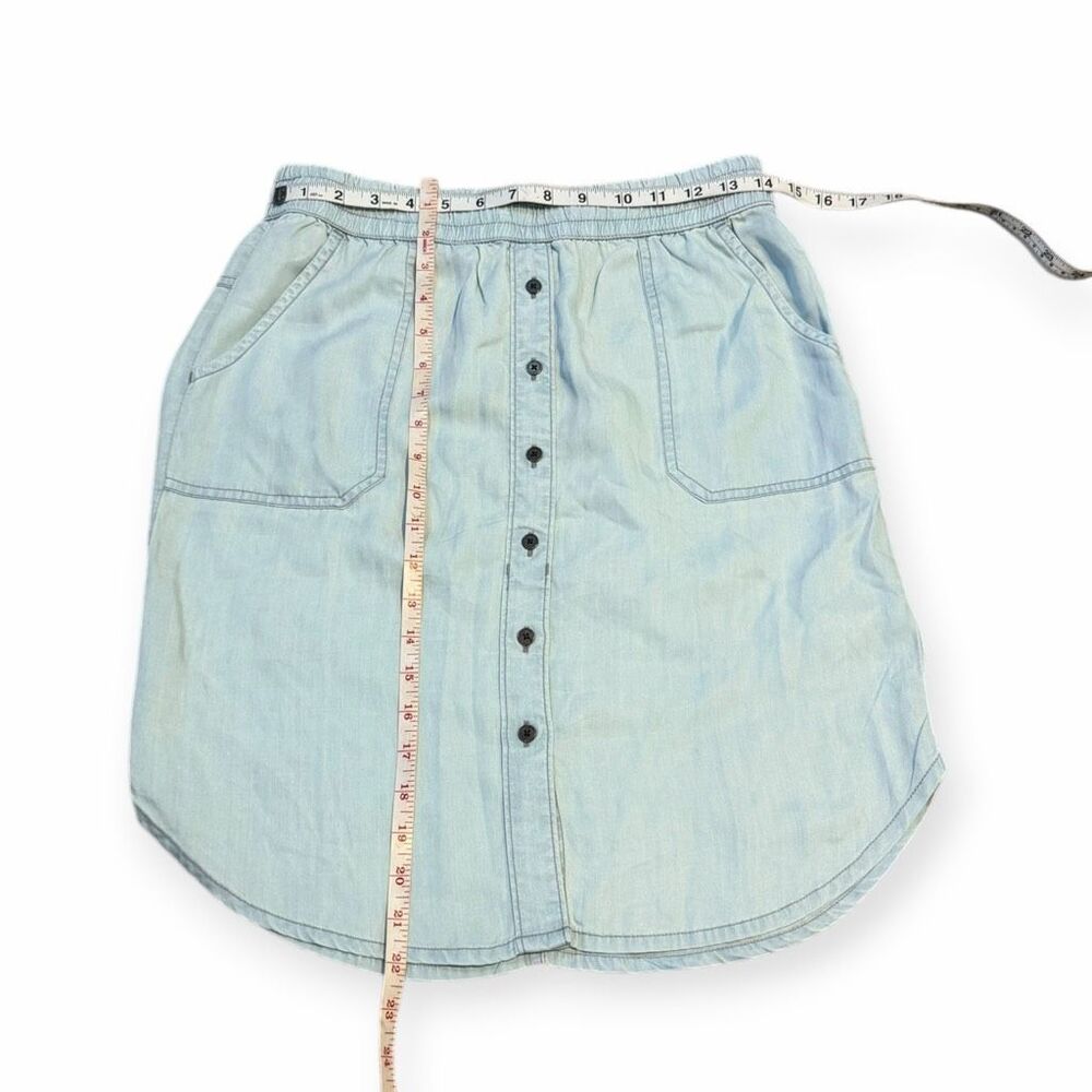 PRANA Women’s Shelly Light Wash TENCEL Button Front Mini Skirt Size Small - Picture 6 of 6